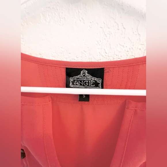 Angie // Boho Studded Blouse in Coral - Picture 2 of 5